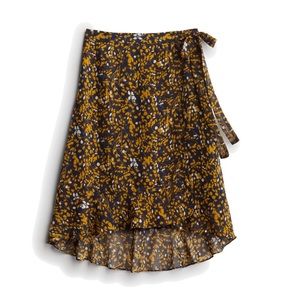 Faux wrap midi skirt